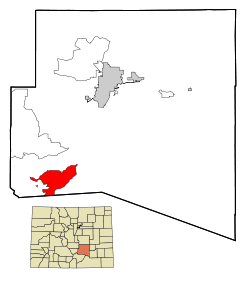 Location of the Colorado City CDP in Pueblo County, Colorado.