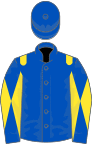 Royal blue, yellow epaulets, diabolo on sleeves