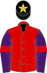 Red, Purple sleeves, Red armlets, Black cap, Yellow star