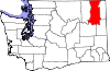 State map highlighting Stevens County