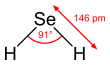 Structural diagram of the hydrogen selenide molecule