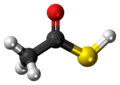 Ball-and-stick model of the thioacetic acid molecule