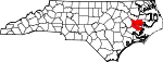 State map highlighting Beaufort County