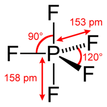 Structure of the phosphorus pentafluoride molecule