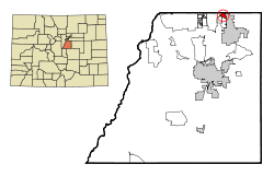 Location of Cottonwood in Douglas County, Colorado.