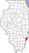 State map highlighting Wabash County