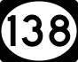Route 138 marker