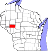 State map highlighting Eau Claire County