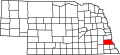 State map highlighting Otoe County