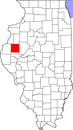McDonough County's location in Illinois