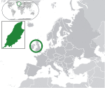 Map showing the Isle of Man in Europe