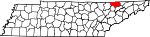 State map highlighting Claiborne County