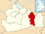 Reigate and Banstead shown within Surrey