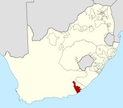 Location of Ciskei (red) within South Africa (yellow).