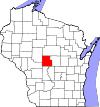 State map highlighting Wood County