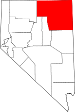 Map of Nevada highlighting Elko County