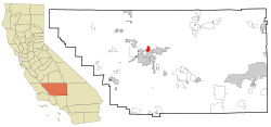 Location in Kern County and the state of California