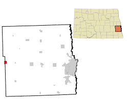 Location of Tower City, North Dakota