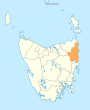 Map showing Break'O Day LGA in Tasmania