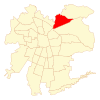 Map of the Vitacura commune within Greater Santiago