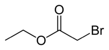 Skeletal formula of ethyl bromoacetate