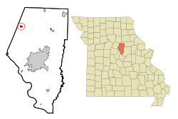 Location of Harrisburg, Missouri