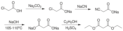 Diethyl malonate synthesis.svg