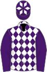 Purple and white diamonds, purple sleeves
