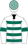White, dark green hoops and armlets