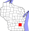 State map highlighting Dodge County