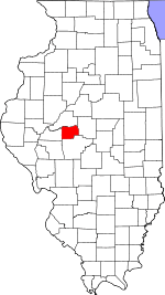 Map of Illinois highlighting Menard County