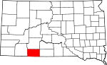 State map highlighting Bennett County