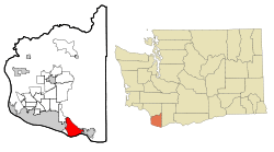Location of Camas in Washington
