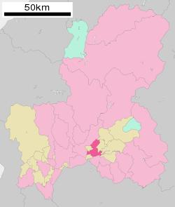 Location of Minokamo in Gifu Prefecture