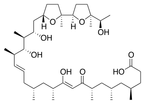 Ionomycin (free acid).svg