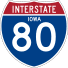 Interstate 80 (Iowa) route marker