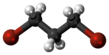 Ball and stick model of 1,3-dibromopropane