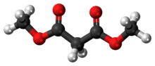 Ball-and-stick model of the dimethyl malonate molecule