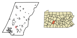 Location of South Fork in Cambria County, Pennsylvania.