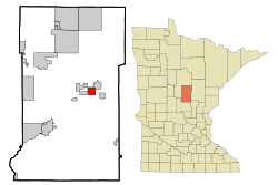 Location of Crosby within Crow Wing County, Minnesota