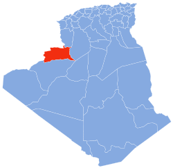 Map of Algeria highlighting Béchar