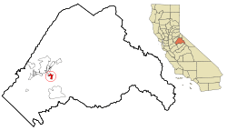 Location in Tuolumne County and the state of California