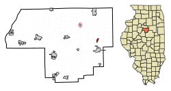 Location of Panola in Woodford County, Illinois.