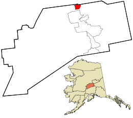 Location in Denali Borough and the state of Alaska.