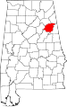 State map highlighting Calhoun County