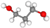 Ball and stick model of 1,3-propanediol