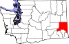 State map highlighting Whitman County