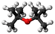 Ball-and-stick model of the di-tert-butyl ether molecule