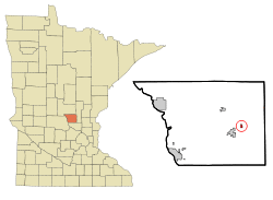 Location of the community of Ronneby within Maywood Township, Benton County