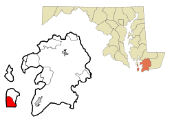Somerset County Maryland Incorporated and Unincorporated areas Smith Island Highlighted.svg
